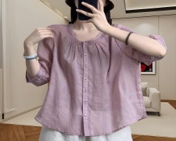 絲棉圓領七分袖